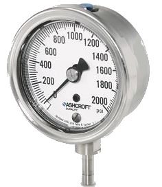 35 1009AW 02L 30IMV & 150# - Pressure Gauge, 3.5" Bronze 1/4" NPT Lower conn & stainless Case, 30"hg/150 psi