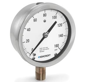 45 1009A 02L 200# - Pressure Gauge, 4.5" Bronze 1/4" NPT Lower conn & stainless Case, 0/200 psi