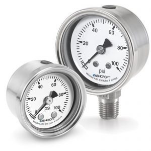 10 1008S 02L XLL 2000#/KP - Pressure Gauge, 100mm stainless 1/4" NPT Lower conn & Case, Plus Performance, 0/2000 psi